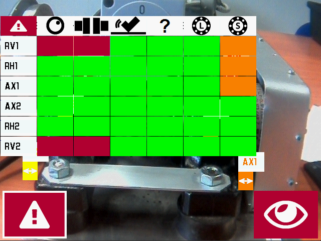 FFT autodiagnostic screen capture unbalance misalignment looseness shock lubrification bearing defects